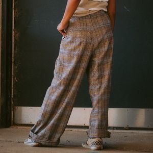 Plaid boho pants